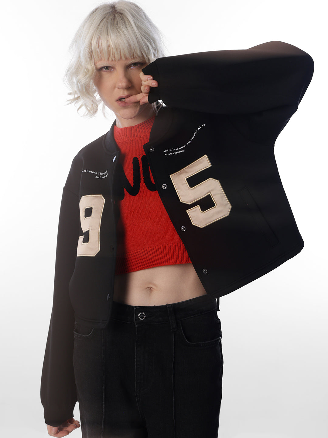 Cropped varsity jacket