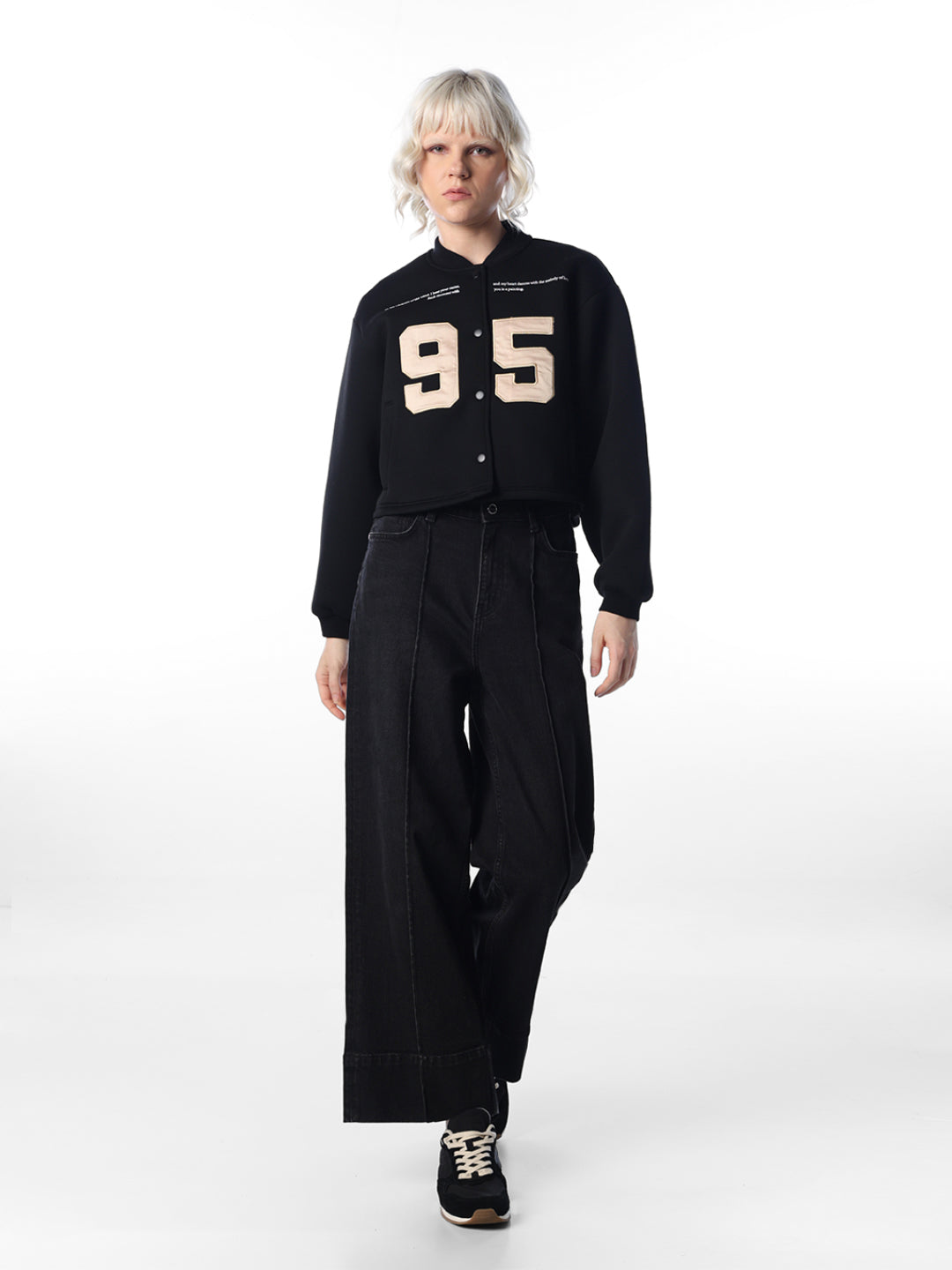 Cropped varsity jacket