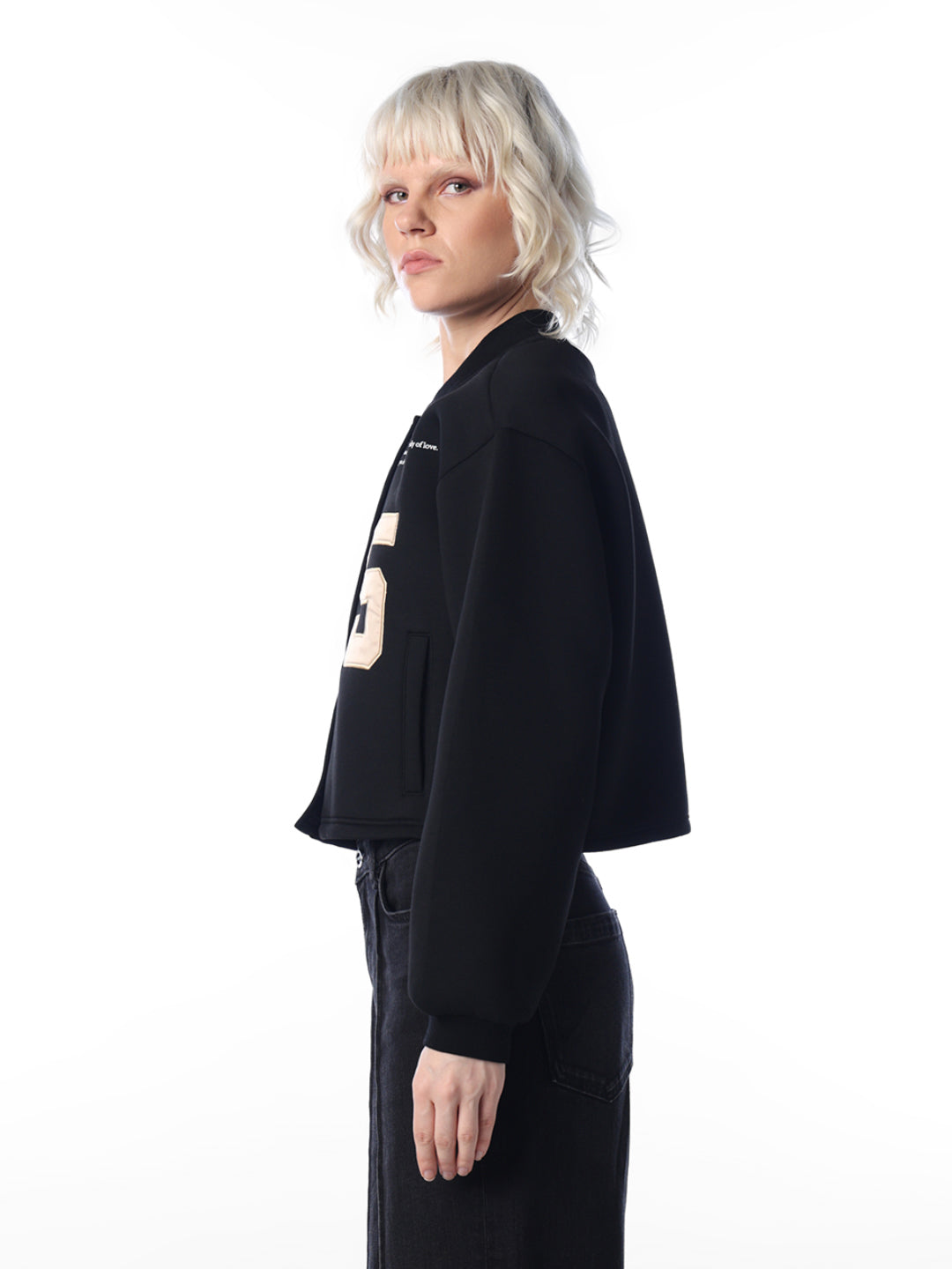 Cropped varsity jacket