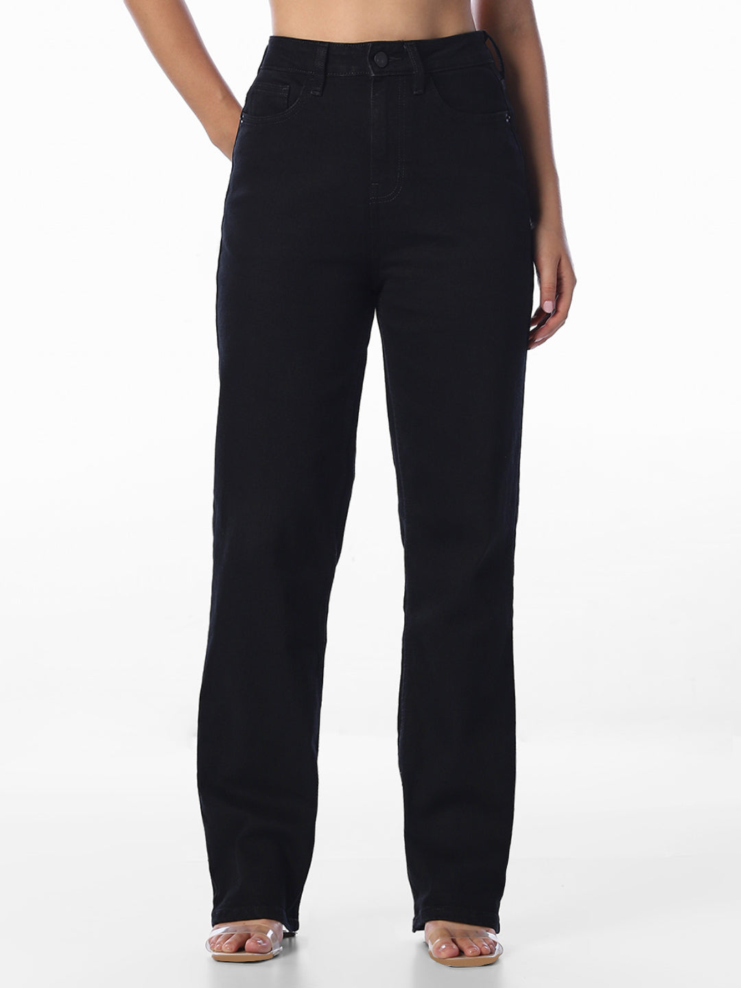 Black Troy Straight Fit Jeans