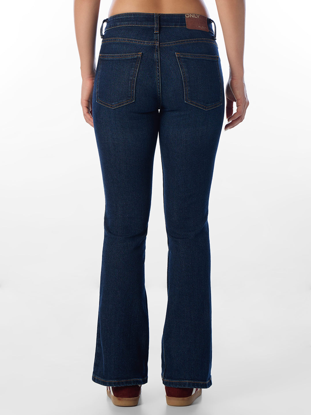 Dark Blue Mid Rise Flared Jeans