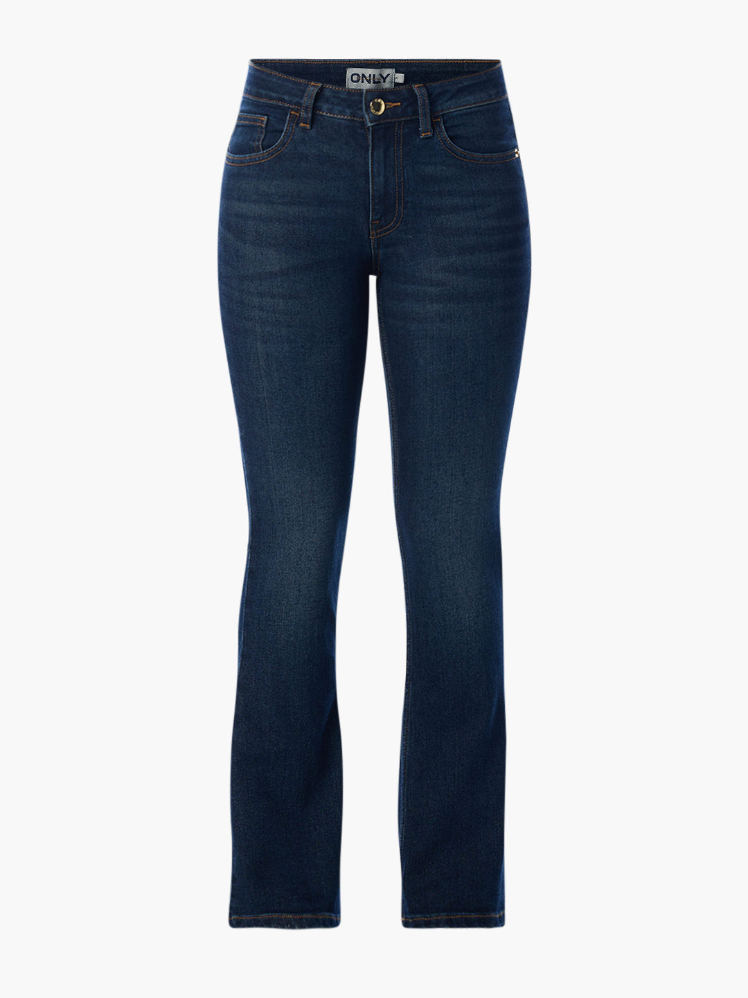 Dark Blue Mid Rise Flared Jeans