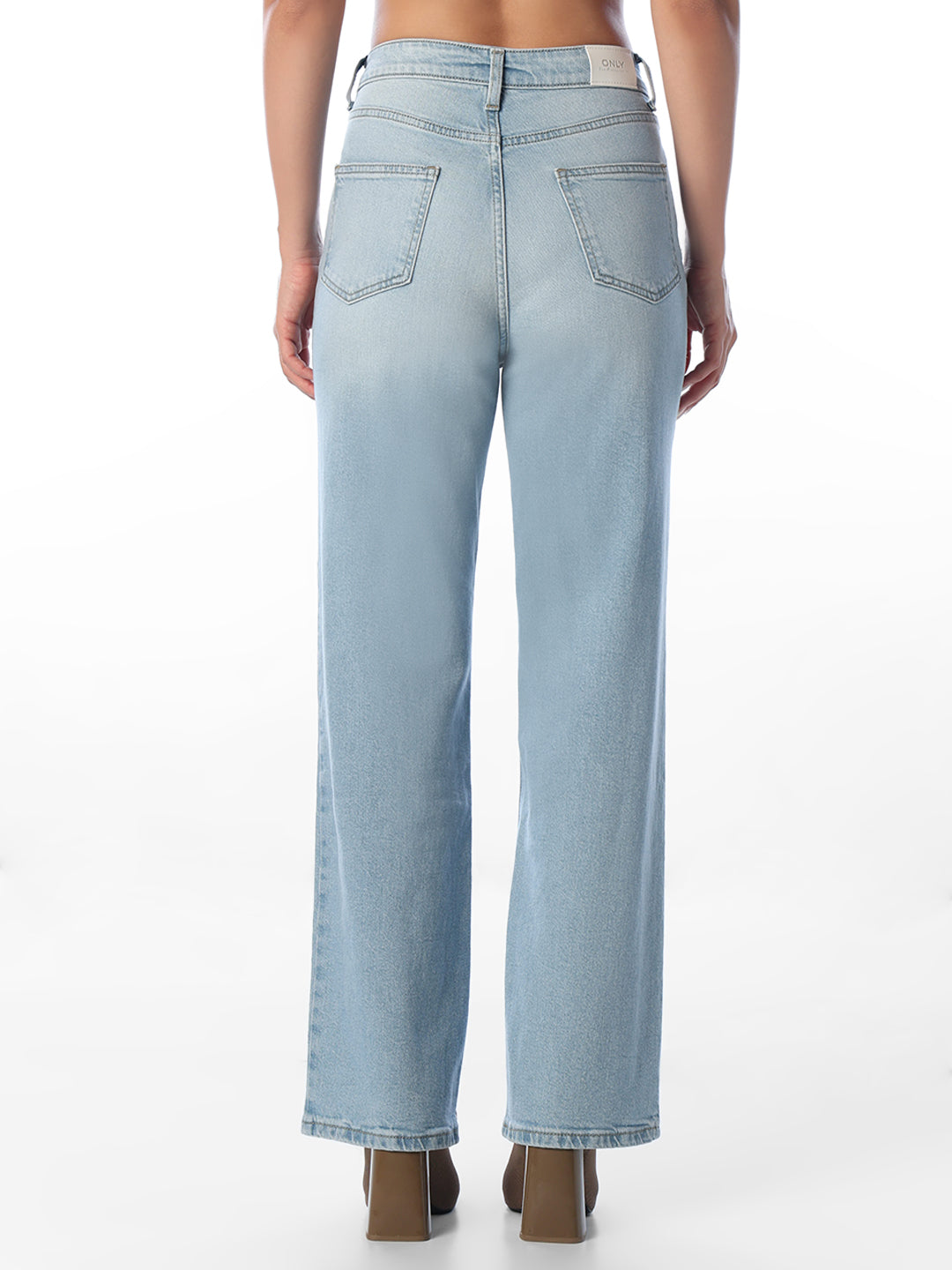 Light Blue High Rise Straight Jeans