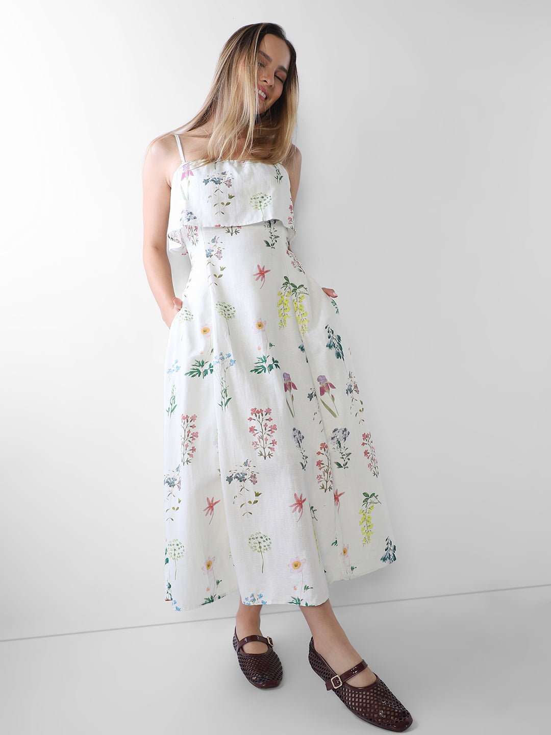 Floral Strappy Midi Dress