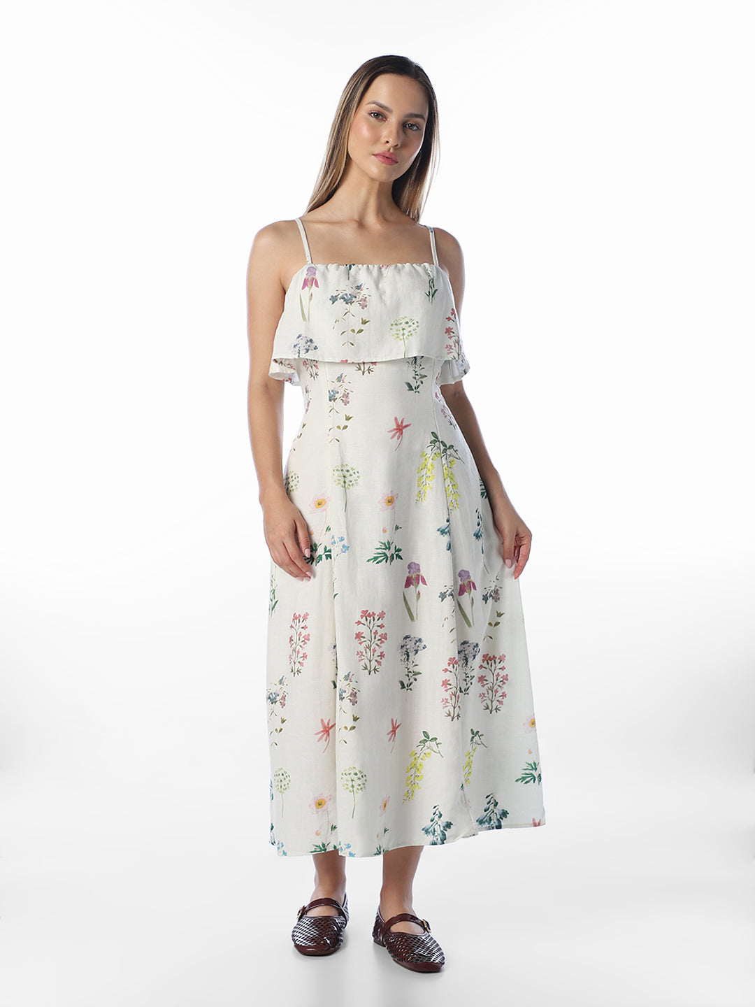 Floral Strappy Midi Dress