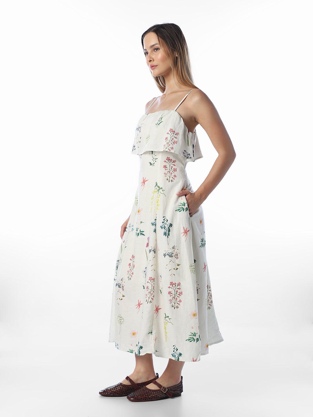 Floral Strappy Midi Dress