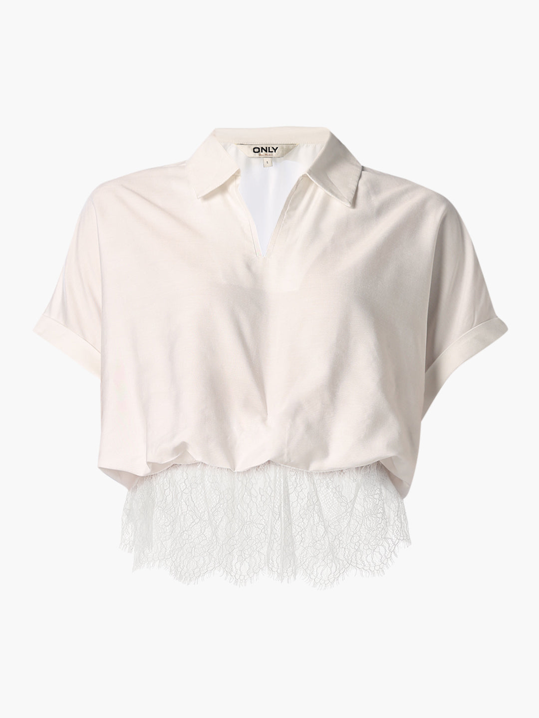 White Lace Trim Shirt