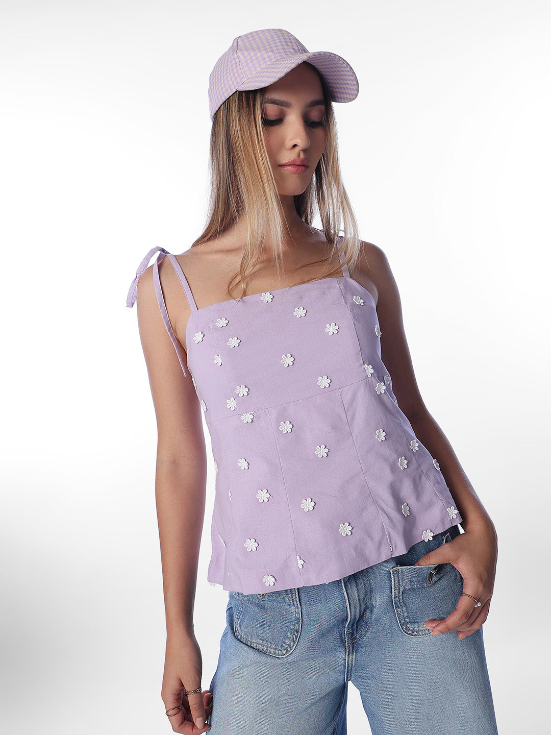 Lilac Floral Embroidered Top