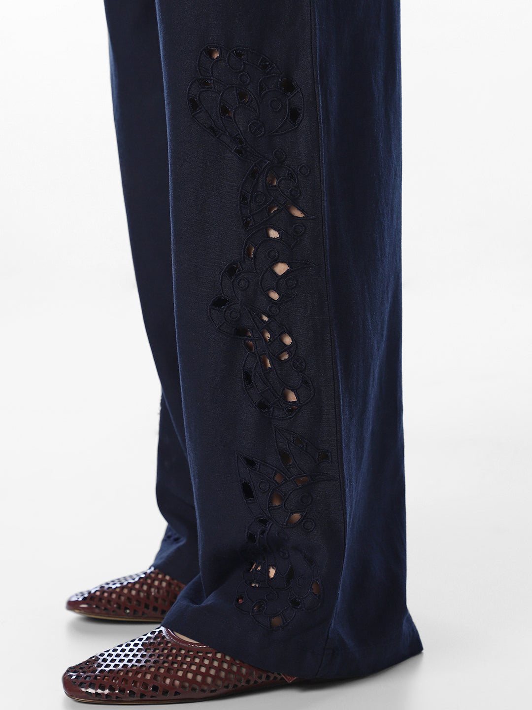 Navy Blue Regular Fit Pants