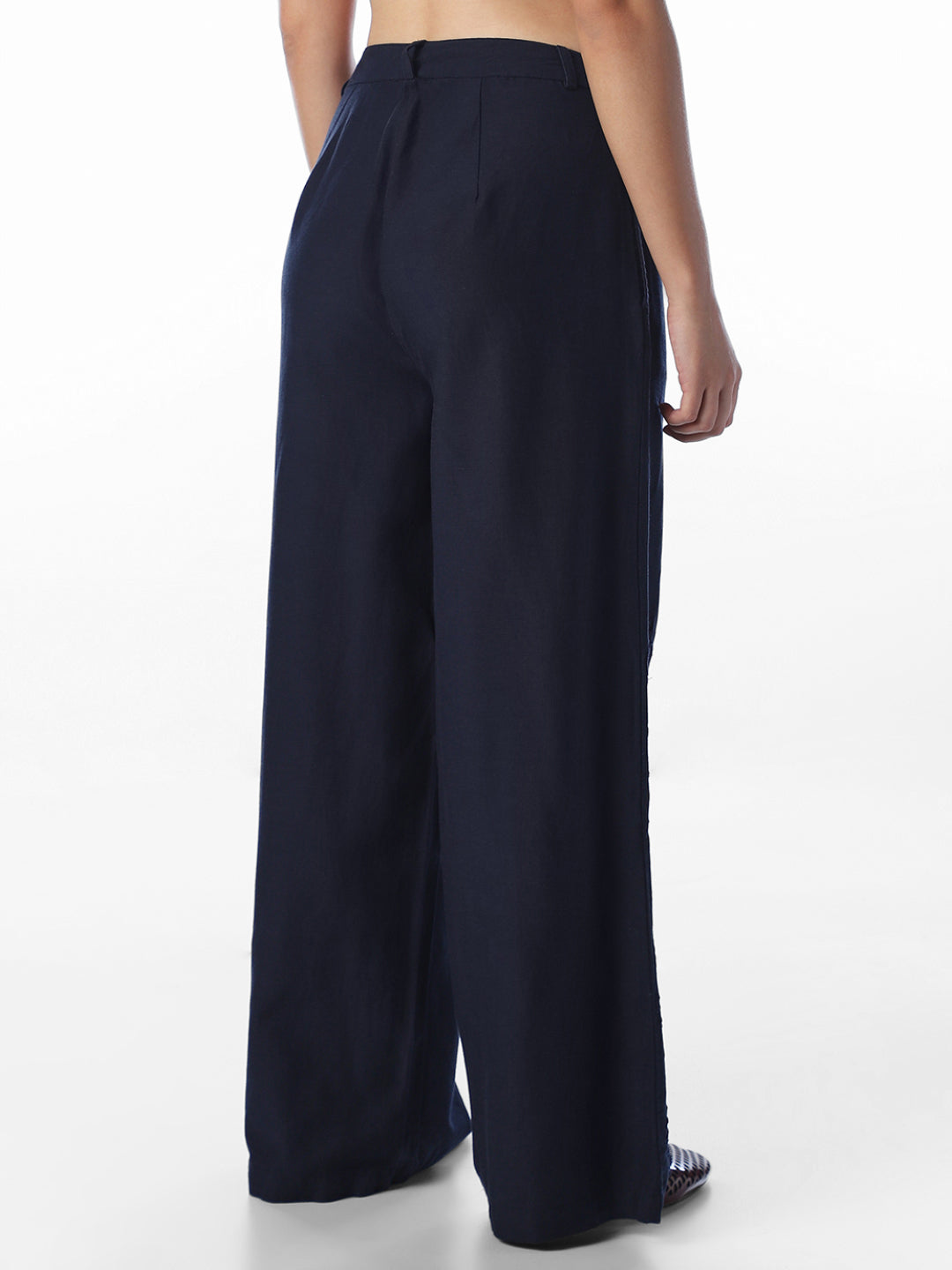 Navy Blue Regular Fit Pants