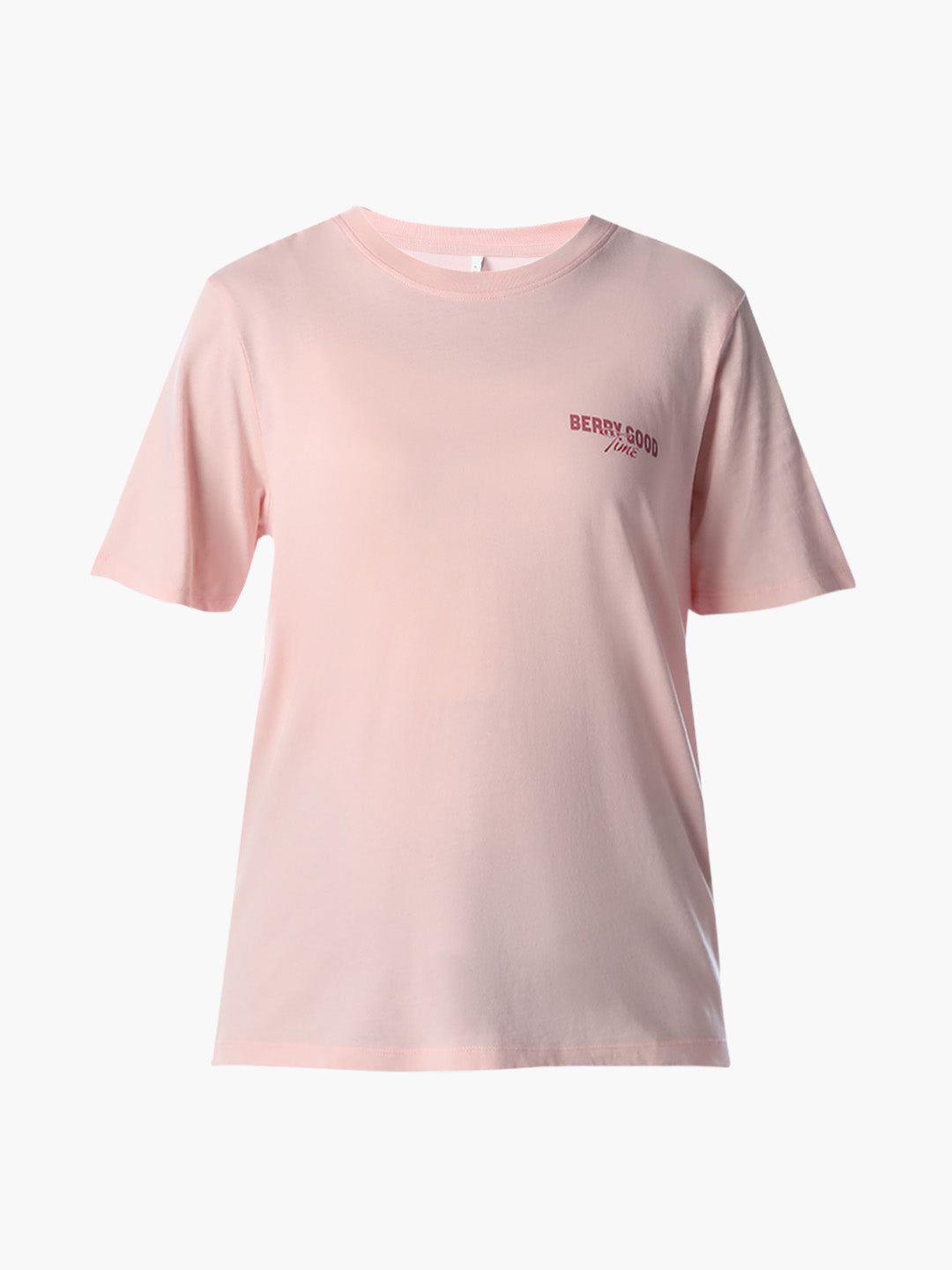 Pink Printed Cotton T-shirt