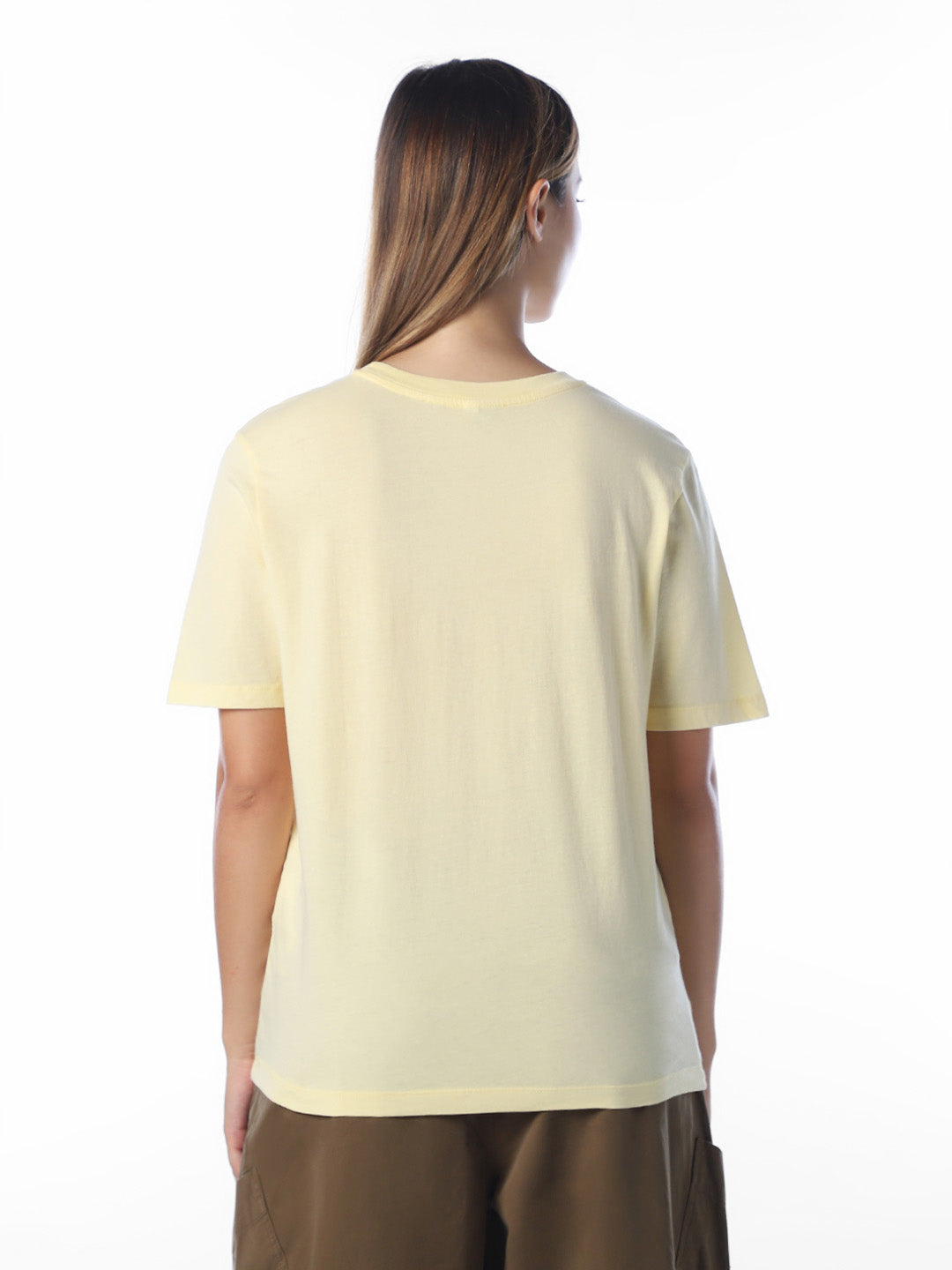 Yellow Printed Cotton T-shirt