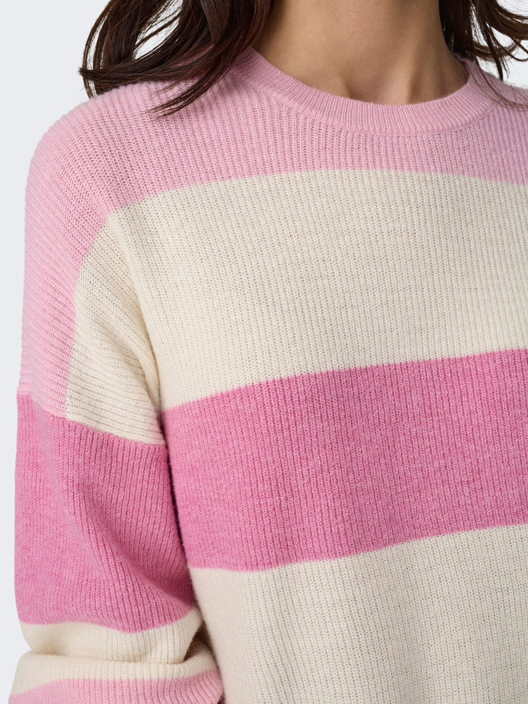 Pink Oversized Colourblocked Pullover