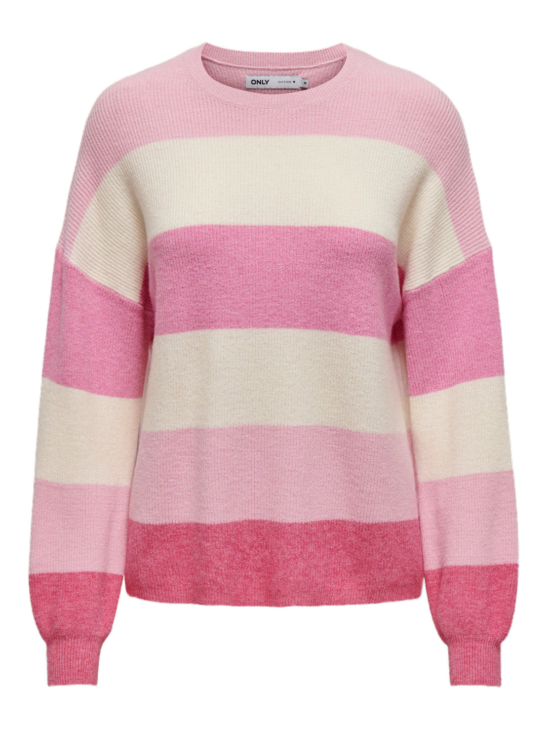 Pink Oversized Colourblocked Pullover