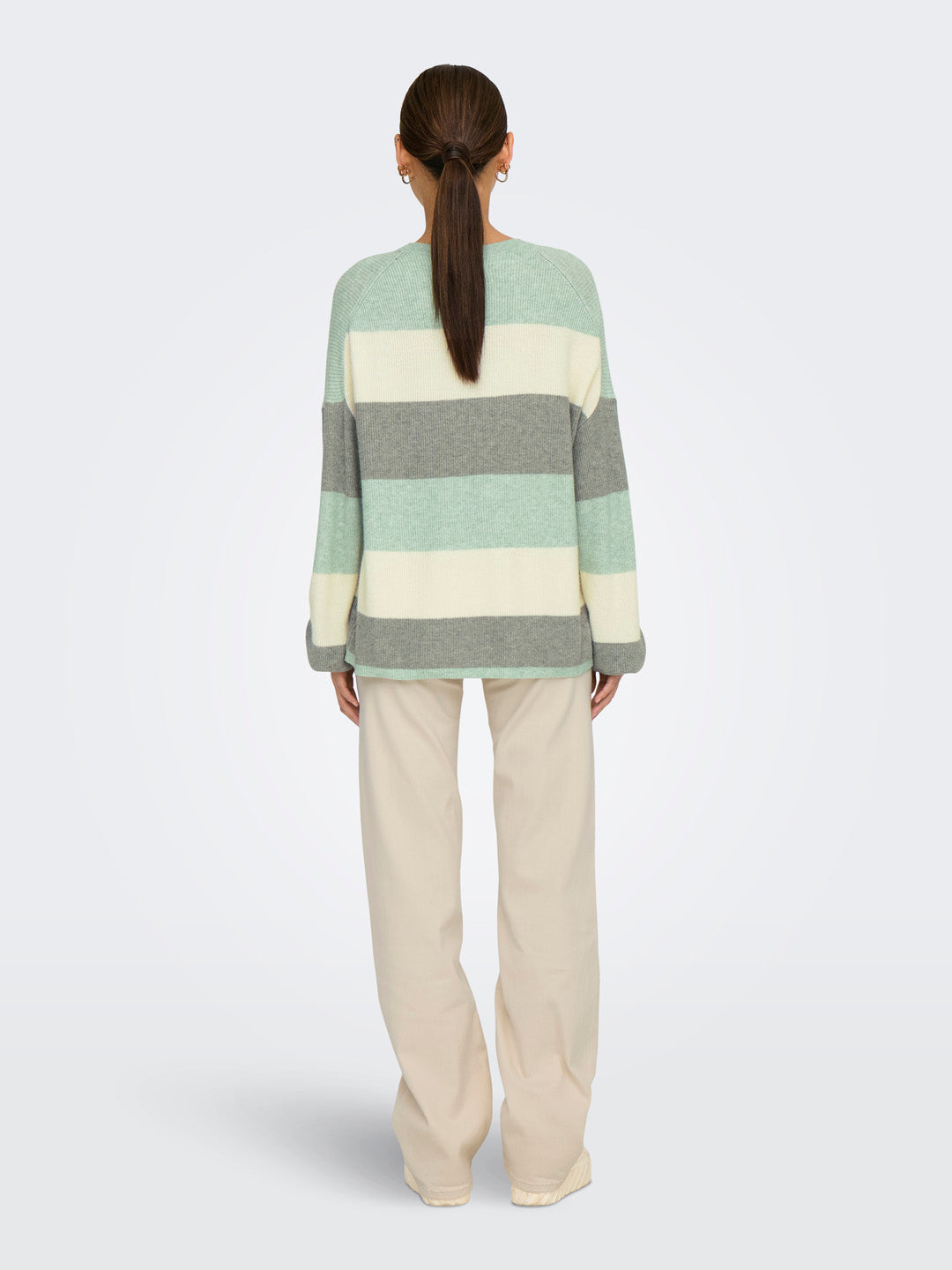 Green Oversized Colourblocked Pullover