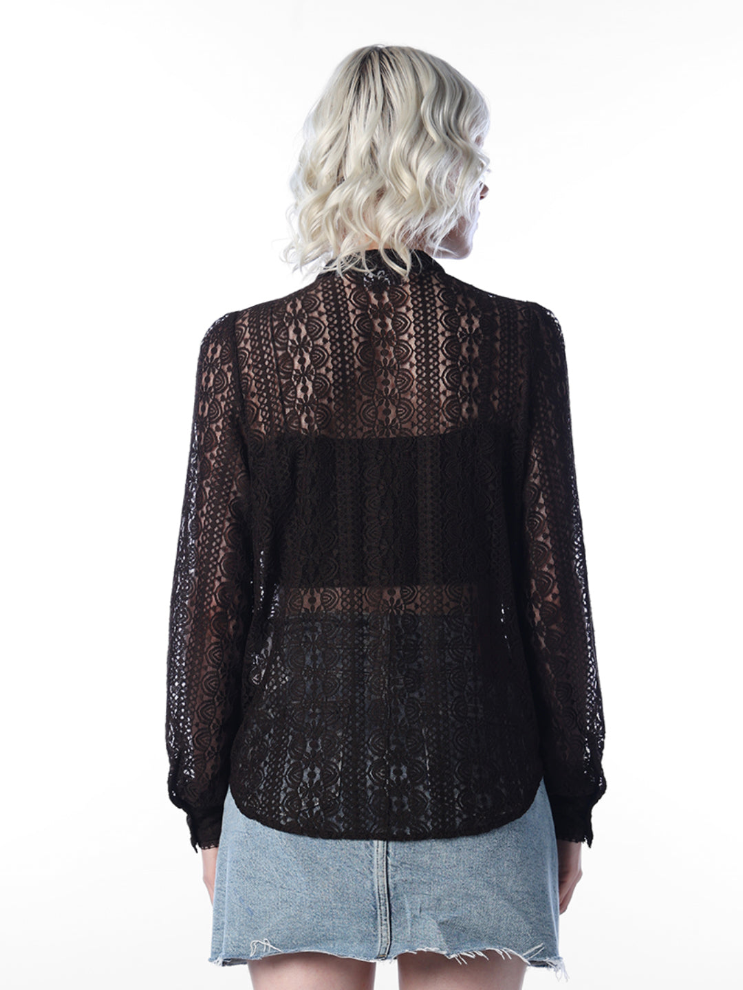 Lace Button-Down Top