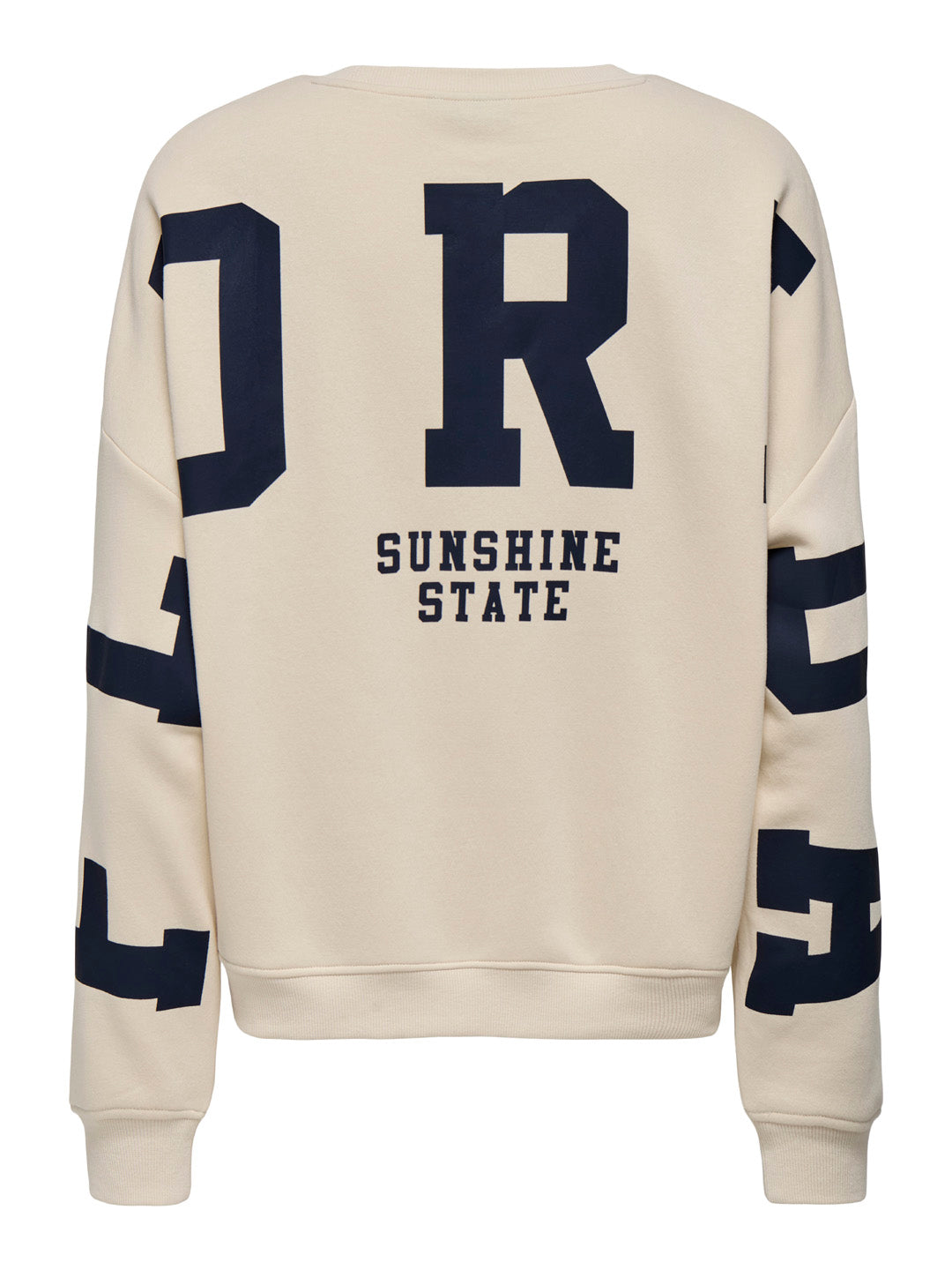 Beige Printed Oversized Sweatshirt