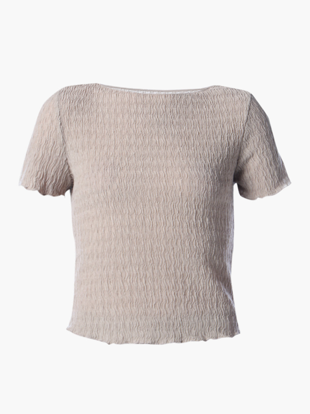 Grey Textured Fitted Top
