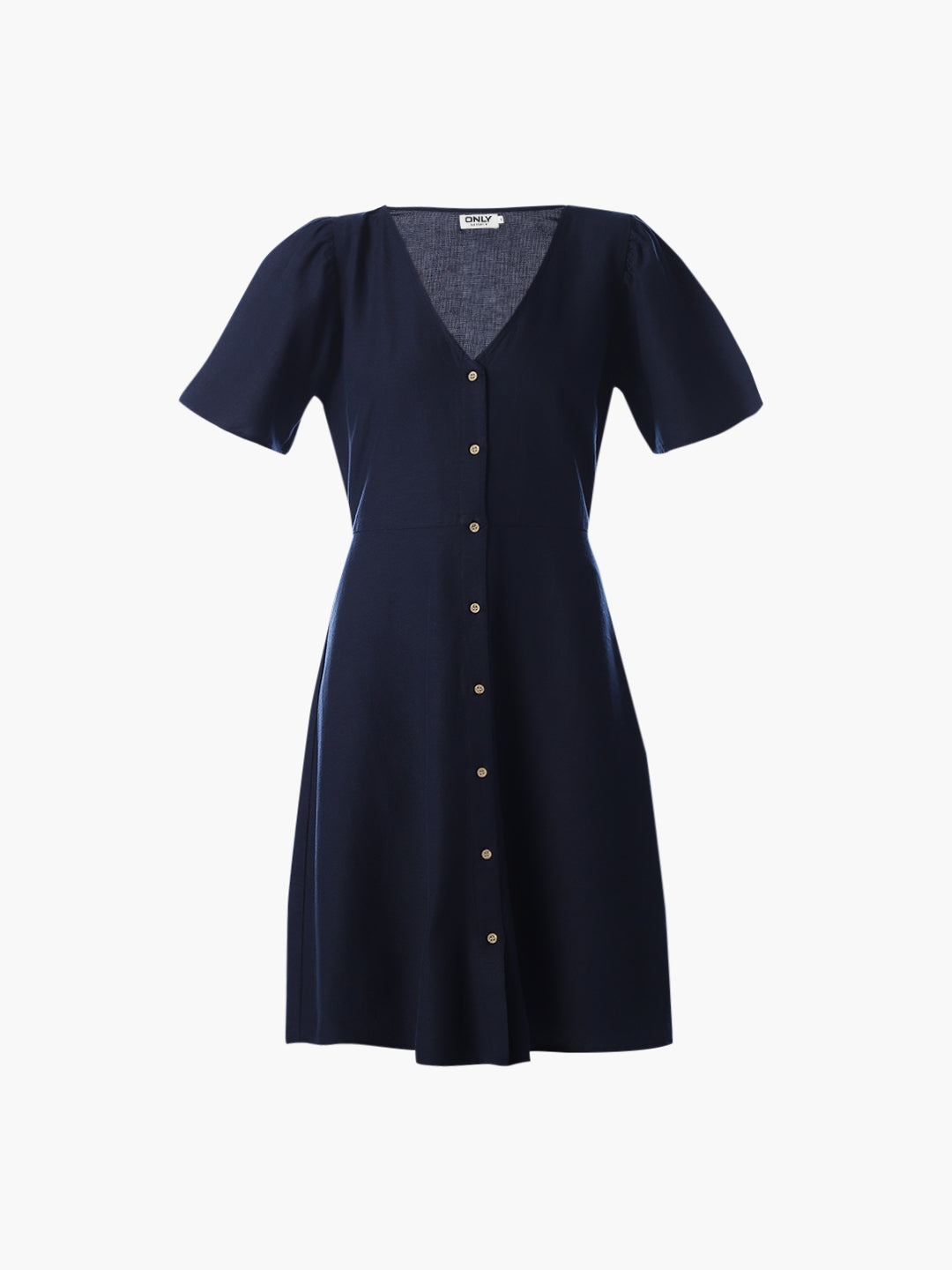 Navy Blue V-Neck Short Dress