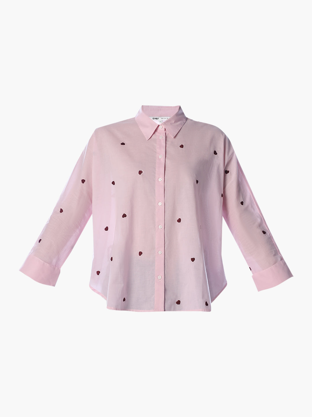 Pink Embroidered Cotton Shirt