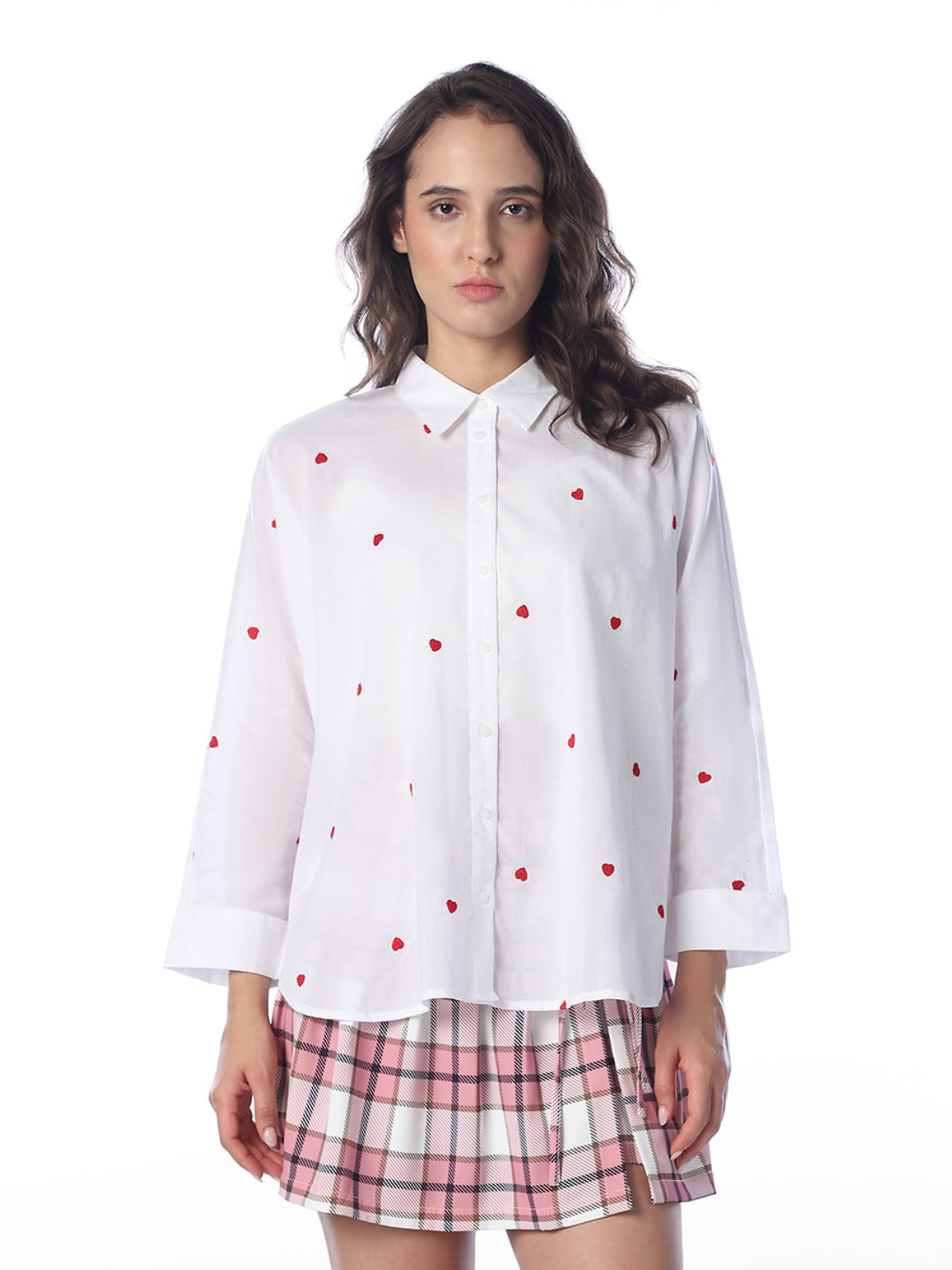 White Embroidered Cotton Shirt