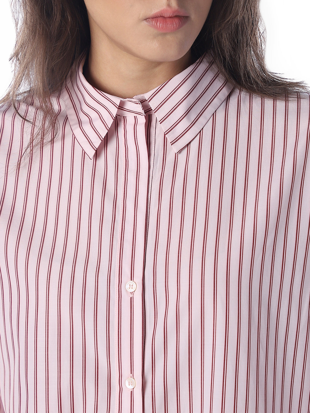 Pink Striped Oversized Shirt