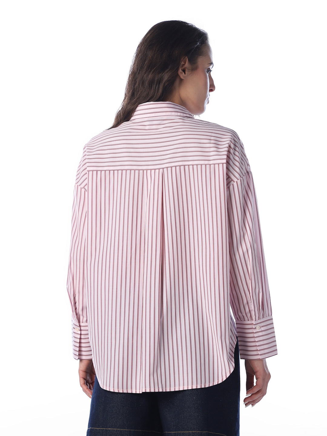 Pink Striped Oversized Shirt