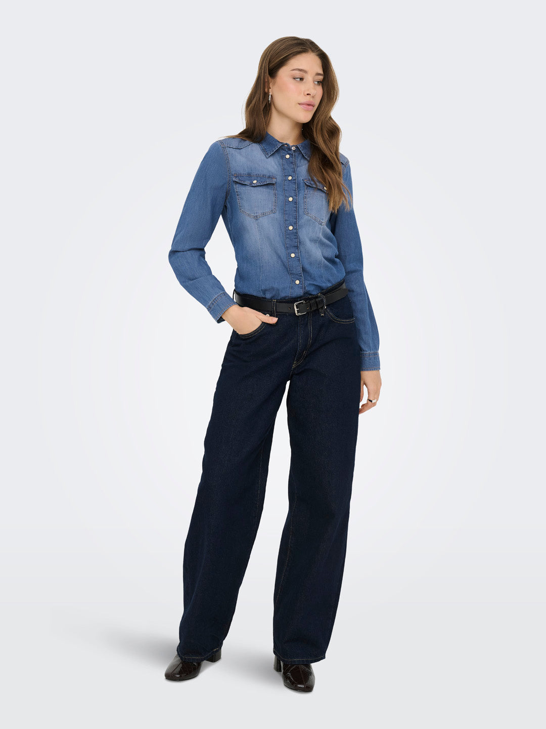 Blue Washed Denim Shirt