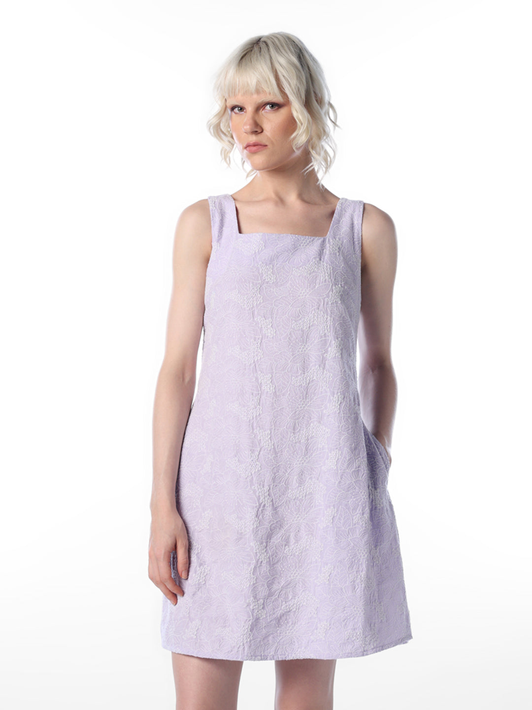 Purple Embroidered Dress