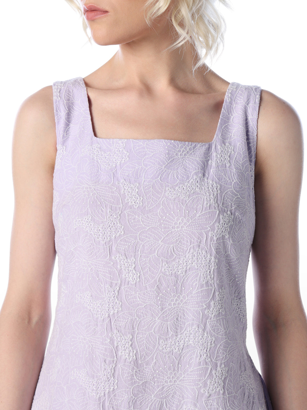 Purple Embroidered Dress
