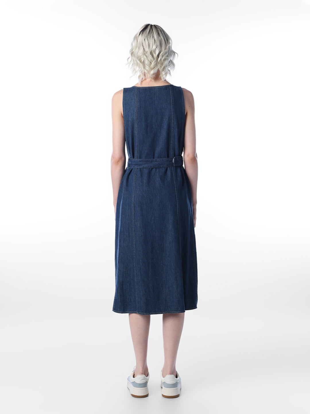 Dark Blue Denim Midi Dress