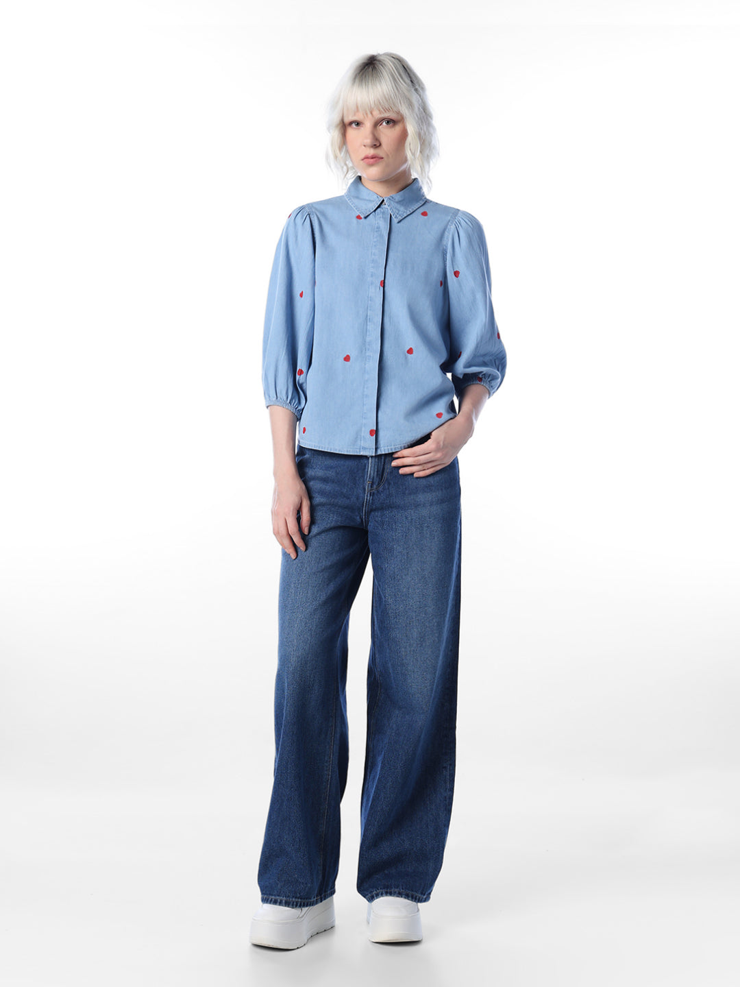 Blue Printed Cotton Shirt