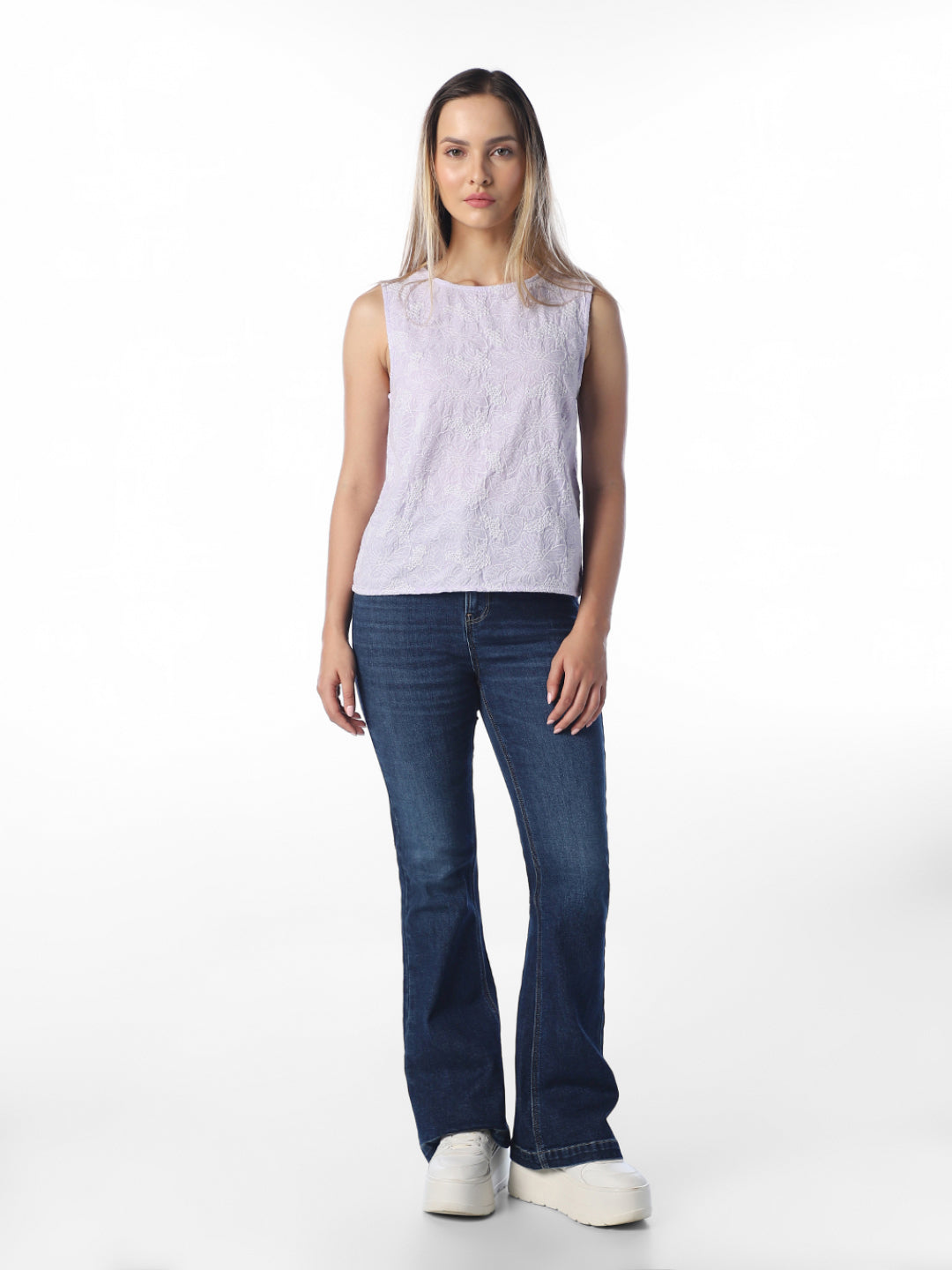 Lilac Embroidered Top