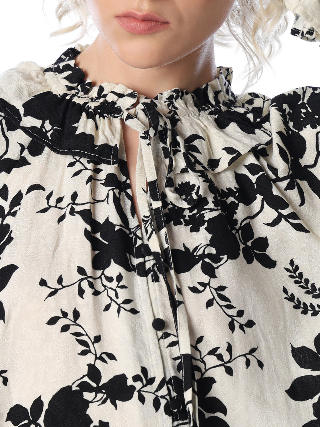 White Printed Top