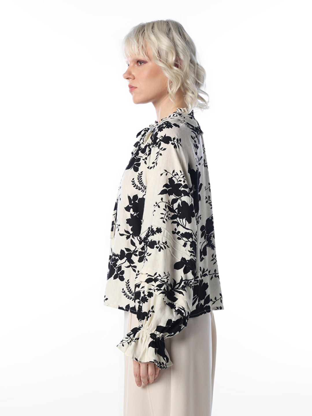 White Printed Top