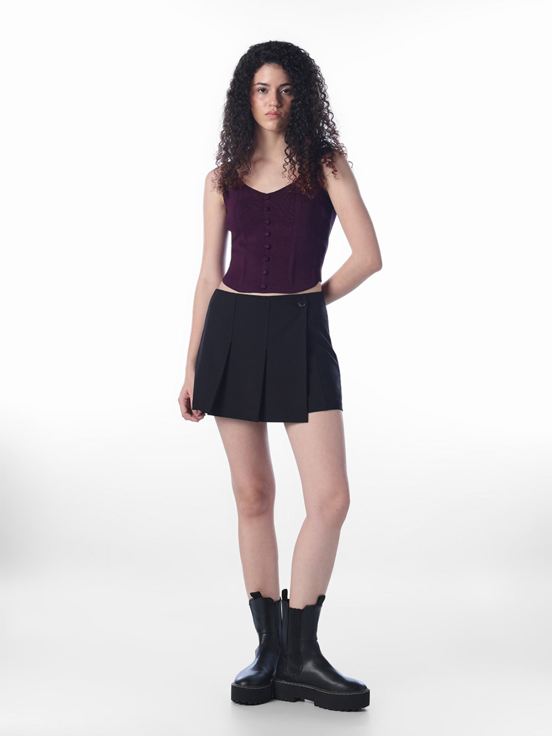 Textured knit crop top