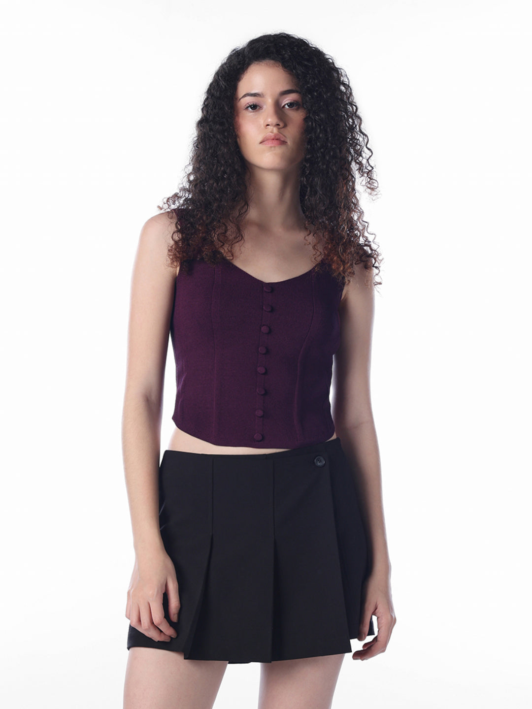 Textured knit crop top