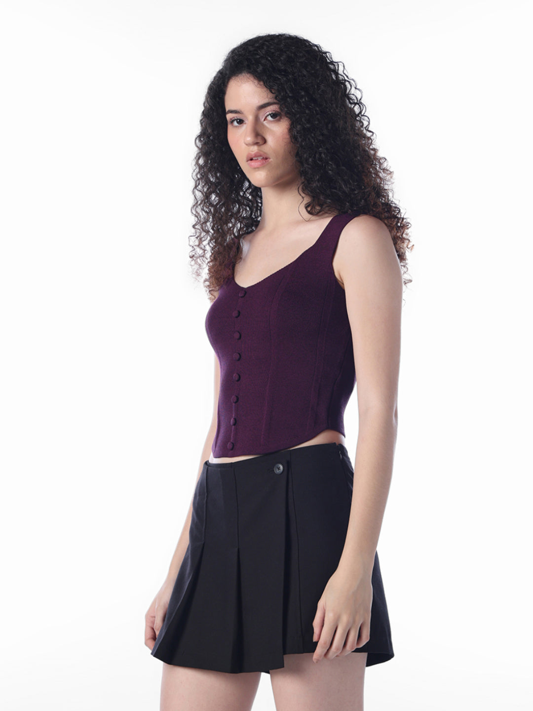 Textured knit crop top