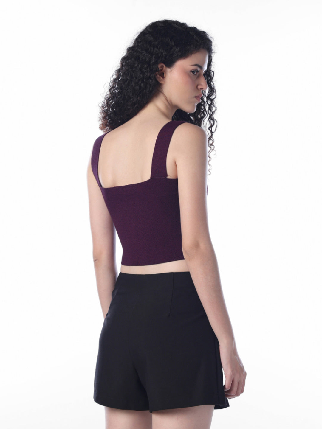 Textured knit crop top