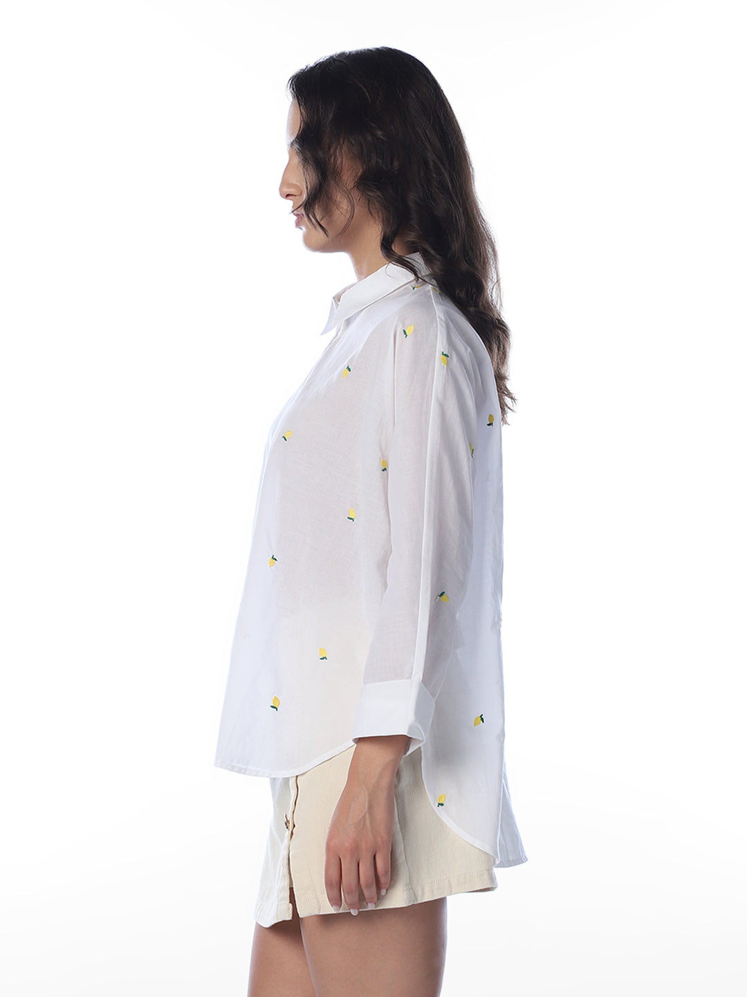 White Embroidered Oversized Shirt