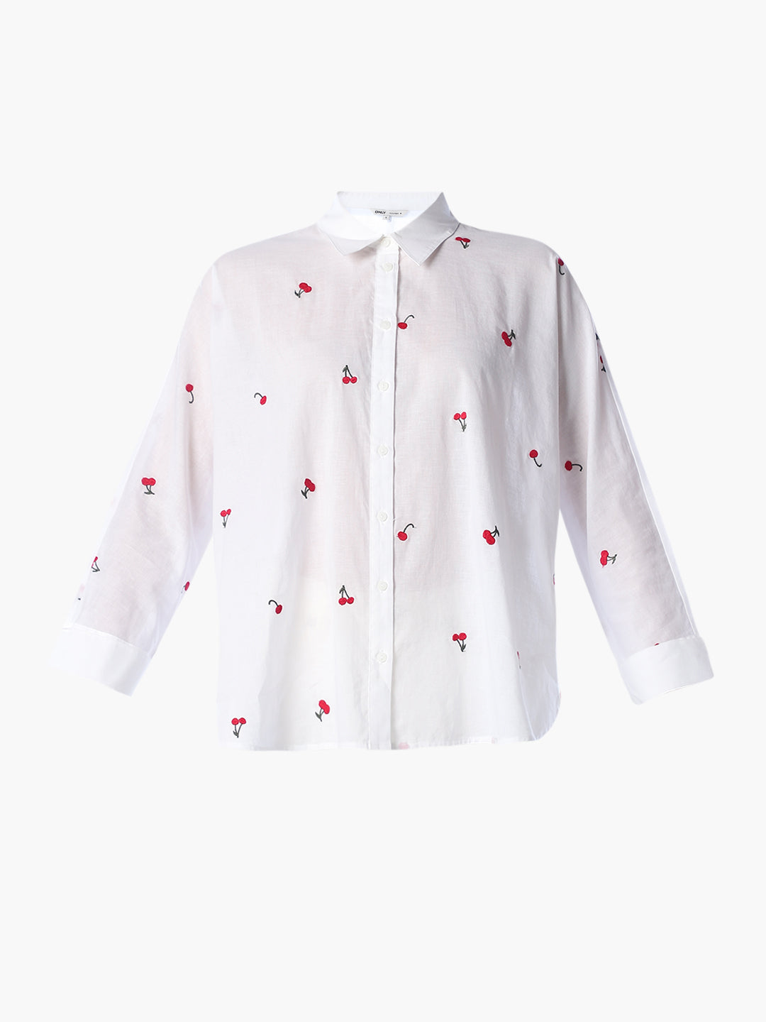 White Embroidered Oversized Shirt
