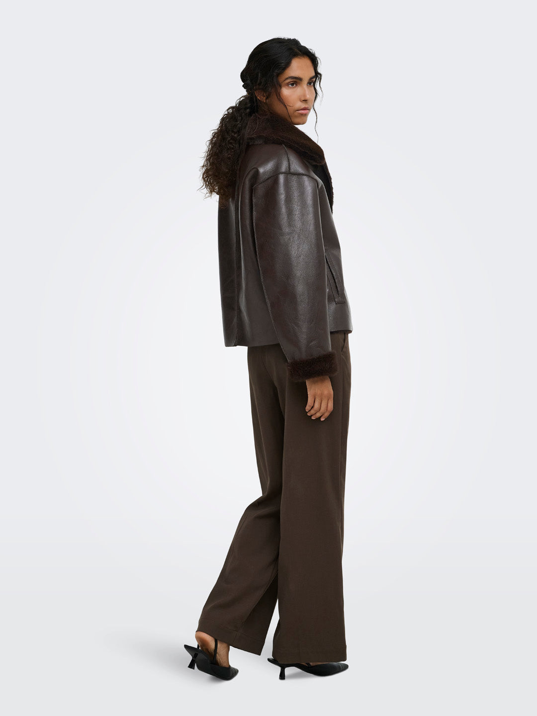 Brown Reversible Leather Jacket