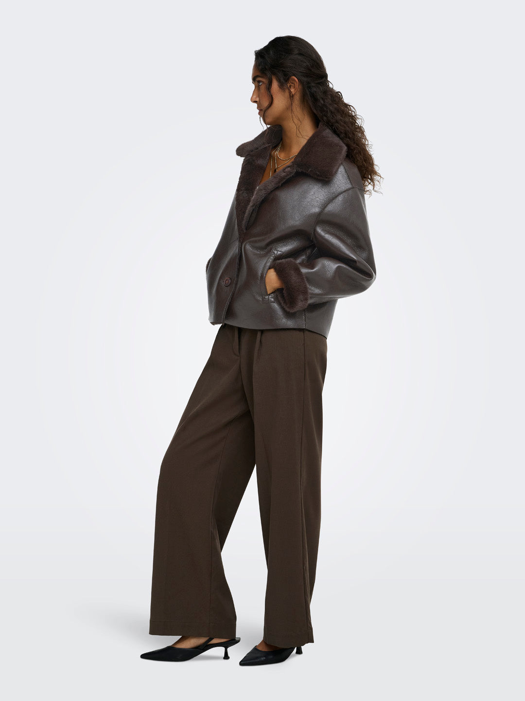 Brown Reversible Leather Jacket
