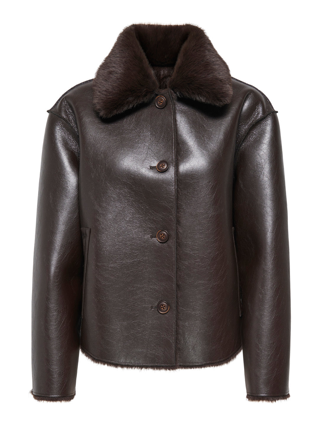 Brown Reversible Leather Jacket