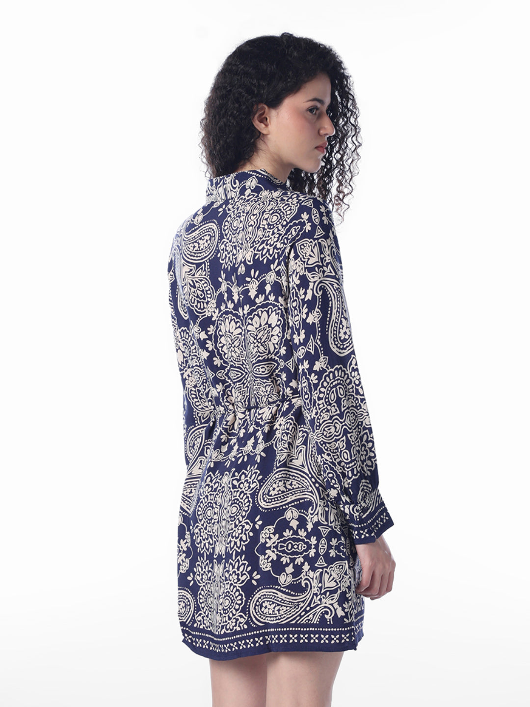 Paisley-print shirt dress
