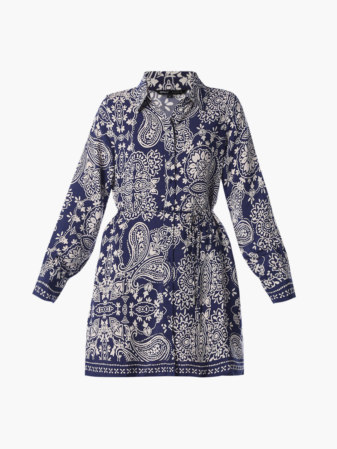 Paisley-print shirt dress