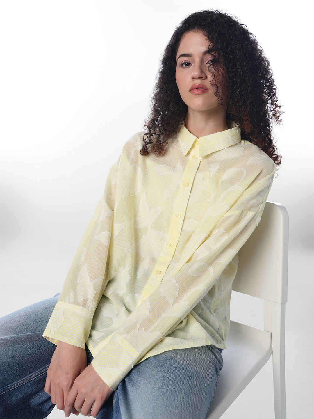 Floral jacquard shirt