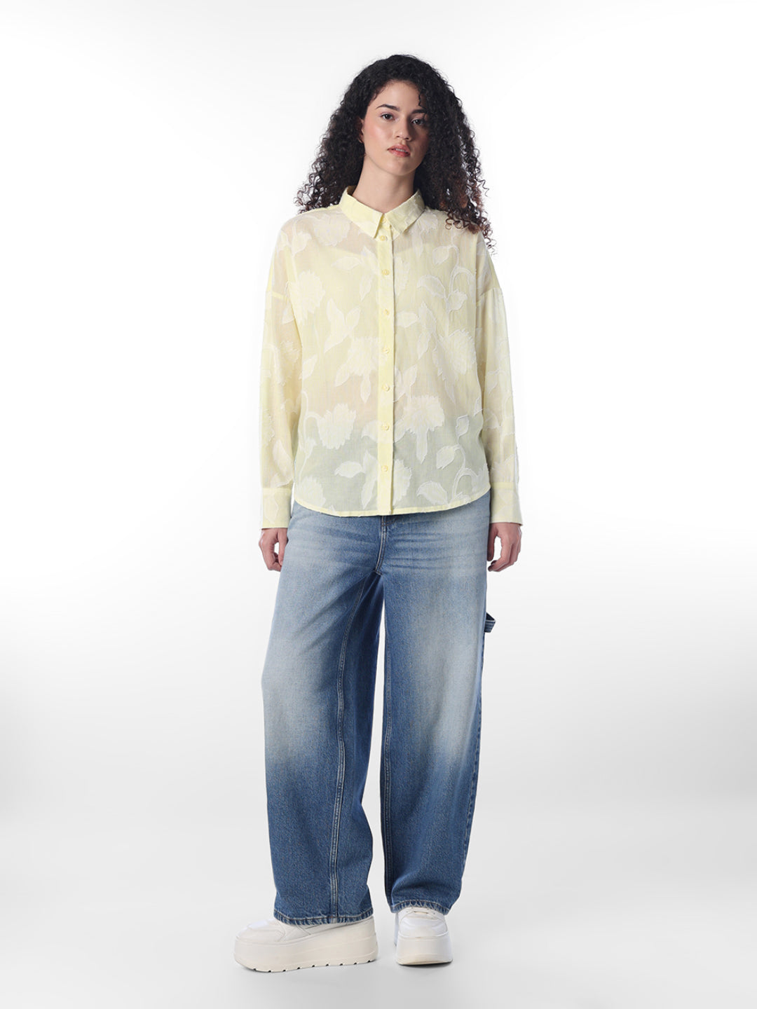 Floral jacquard shirt