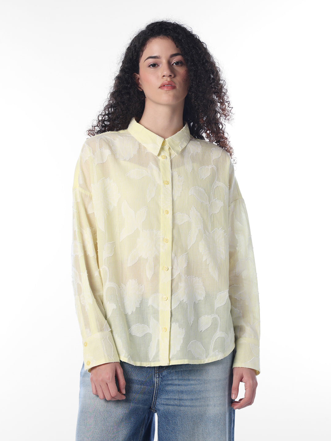 Floral jacquard shirt