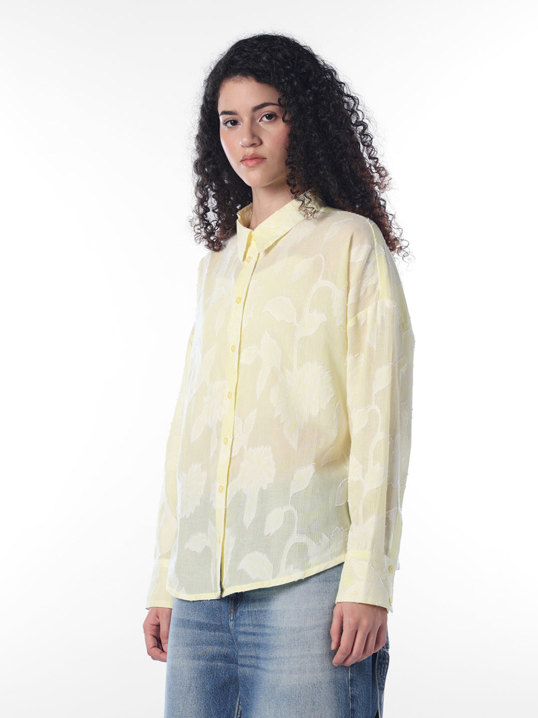 Floral jacquard shirt
